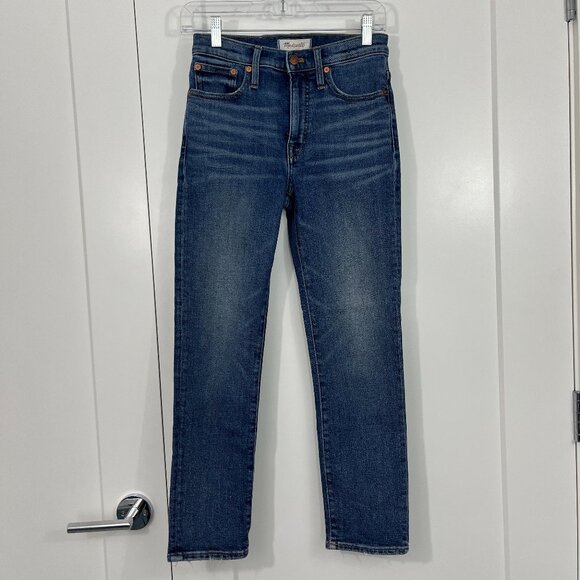 Madewell Size 23 Blue Mid Rise Classic Straight Leg Ankle Cropped Jeans - Picture 2 of 14